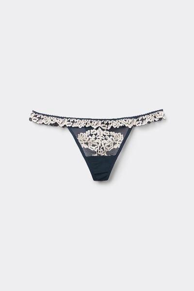 Pretty Flowers Thong with Side Straps