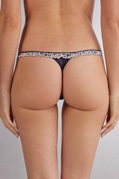 Blue Pretty Flowers Thong, , large image number 3