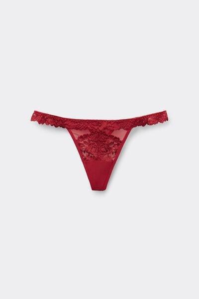Red Pretty Flowers Side Straps Thong, , large image number 2