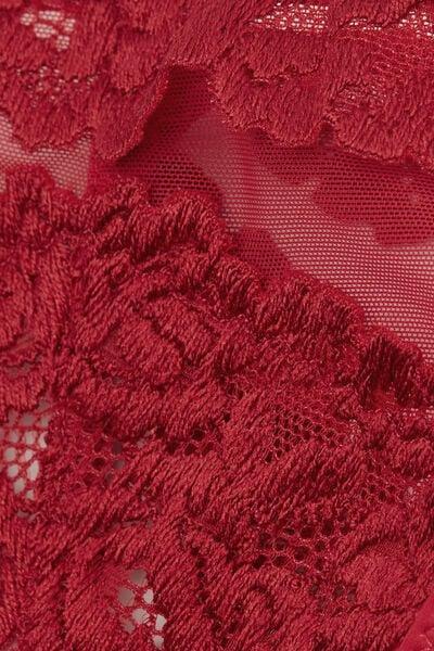 Red Pretty Flowers Side Straps Thong, , large image number 4