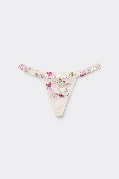 Pink Pretty Flowers Print Thong, 5601_057K, large image number 3