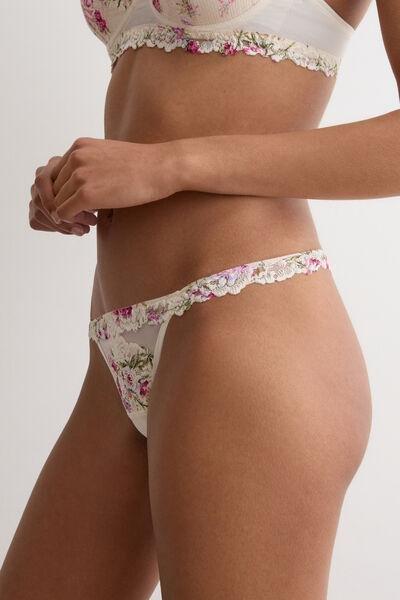 Pink Pretty Flowers Print Thong, 5601_057K, large image number 5