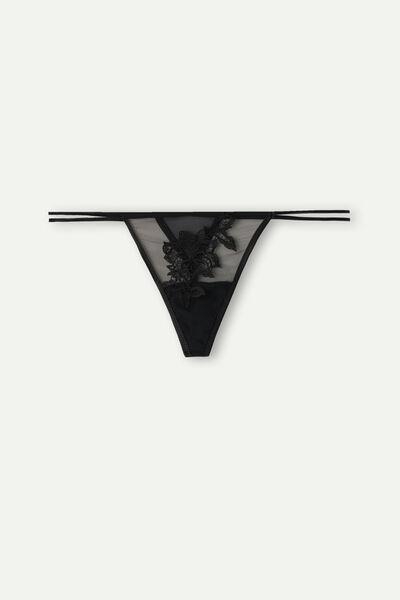 Black Layers Of Lust Side Straps Thong, , large image number 2