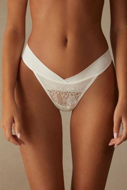 Intimissimi - White Eternal Love 80S-Style Thong