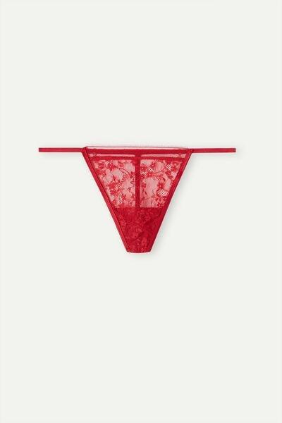 Red Luxury Treats Thong With Side Straps, , large image number 2