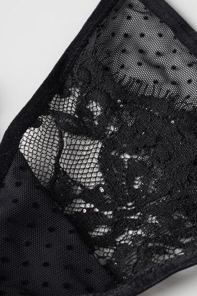 BLACK Time to Shine Thong with Side Straps, , large image number 4