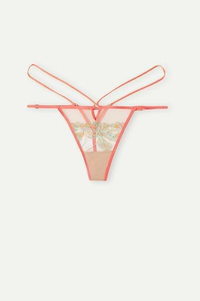 Beige Candy Colours Thong With Side Straps, , large image number 2