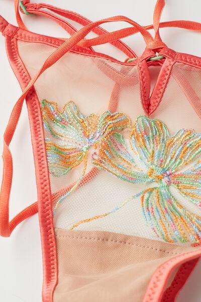 Beige Candy Colours Thong With Side Straps, , large image number 4