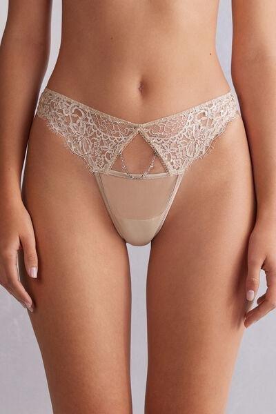 Beige Living In Luxe G-String, , large image number 0