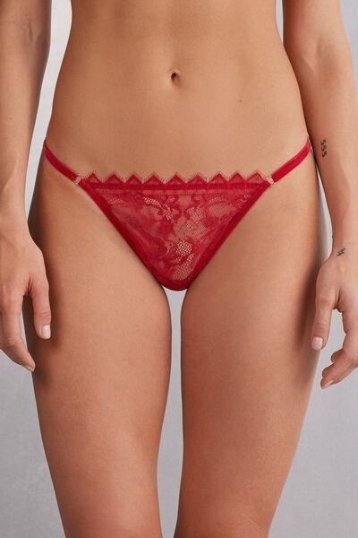 Red Side Straps Intriguing Beauty Thong, Wax Red, large image number 0