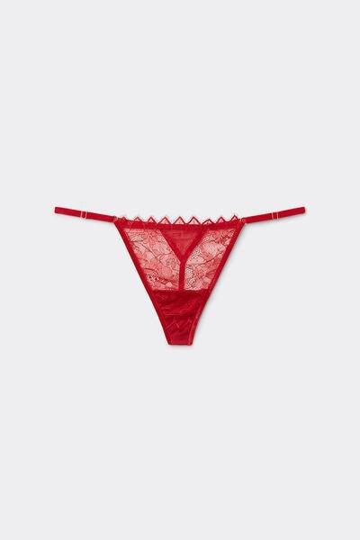 Red Side Straps Intriguing Beauty Thong, Wax Red, large image number 4