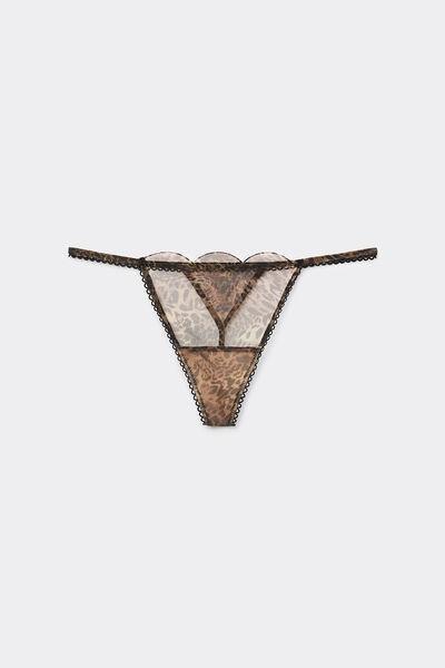 Brown Animal Print Thong, , large image number 2