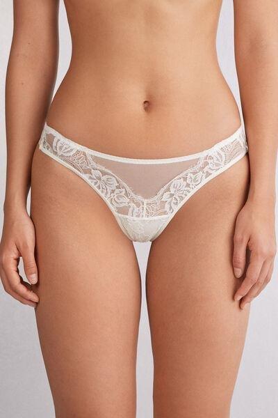 White Simplest Pleasures Thong, , medium