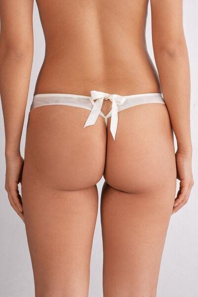White Simplest Pleasures Thong, , large image number 3
