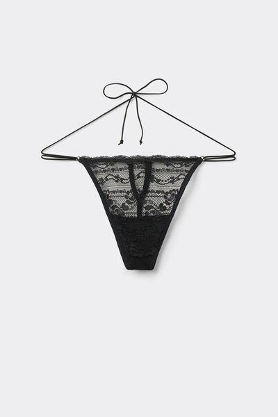 Black Sleepless Nights String-Tanga Thong, Black, large image number 1