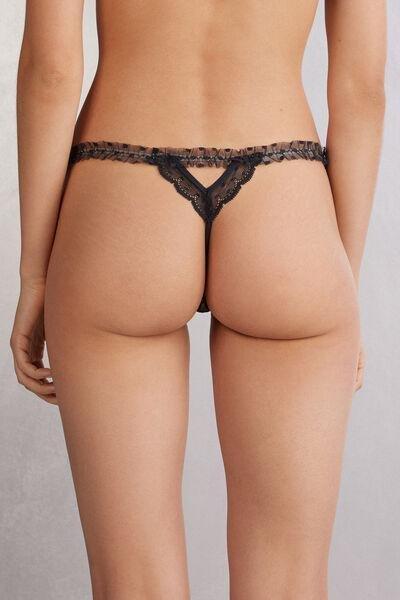 Black Cool Elegance Thong, , large image number 3