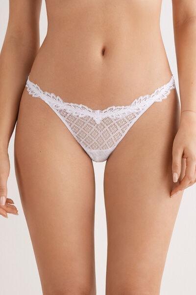 White 80S-Style Strappy Thong, , large image number 0