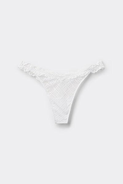 White 80S-Style Strappy Thong, , large image number 1