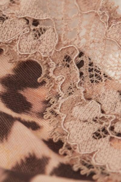 Beige Animal Print Pretty Savage Thong, 5601_938J, large image number 4