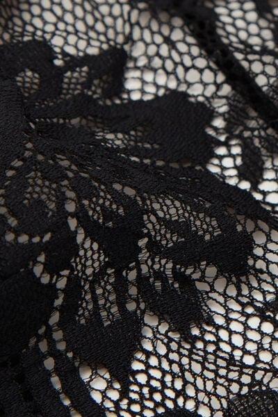 Black La Femme Fatale Side Straps Lace Thong, Black, large image number 4