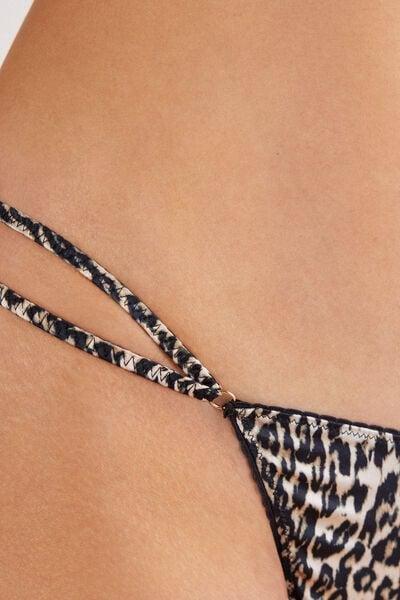 Beige A Moment Of Glamour Animal Print Thong, 5601_029K, large image number 5