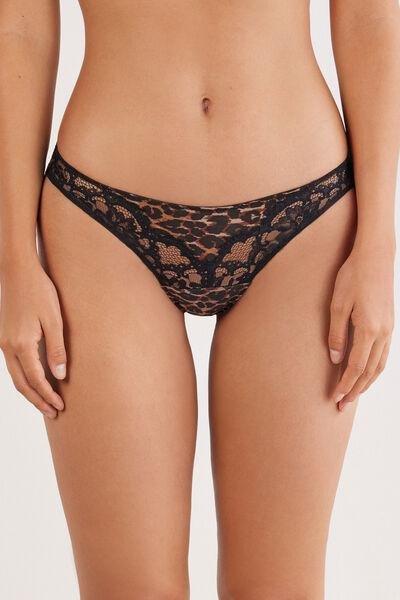 Brown Sensual Attitude Animal Print Thong, 5601_030K, large image number 1