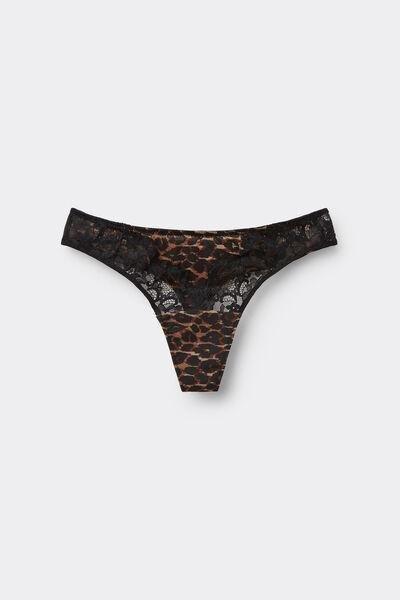 Brown Sensual Attitude Animal Print Thong, 5601_030K, large image number 4