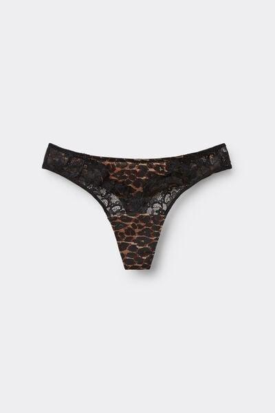 Brown Sensual Attitude Animal Print Thong, 5601_030K, large image number 7