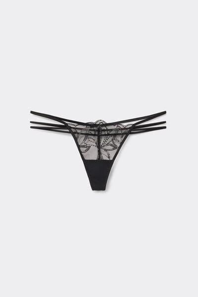 Black Dark Moon Girl Tulle Thong, Black, large image number 7