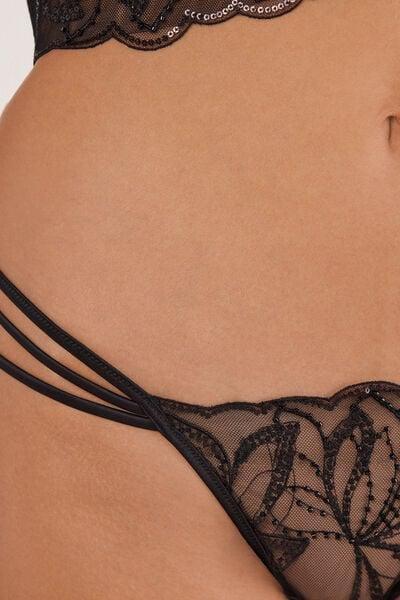 Black Dark Moon Girl Tulle Thong, Black, large image number 9