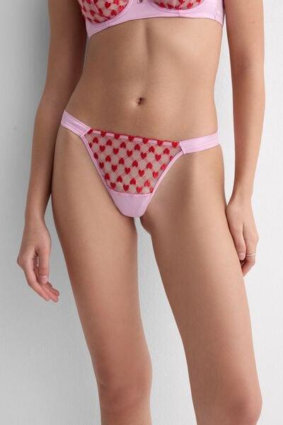 Pink / Red The Love Club With Side Straps Thong, 5601_058K, medium