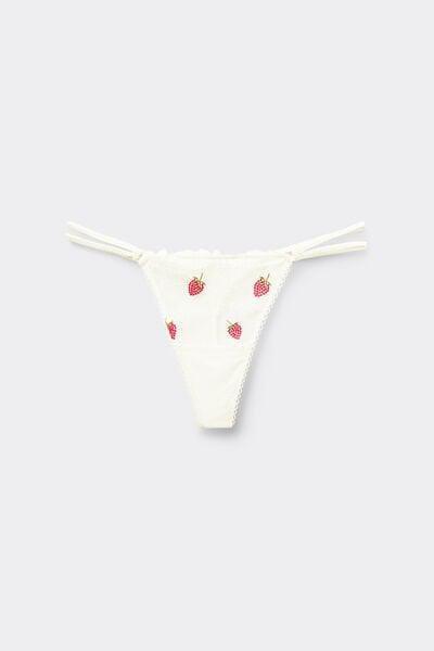 White Sweet As A Berry Tulle Thong, Powder White, large image number 3