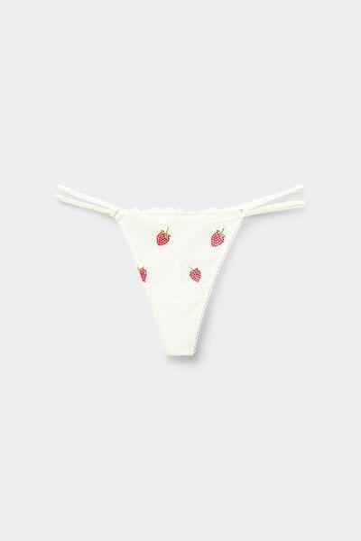 White Sweet As A Berry Tulle Thong, Powder White, large image number 3