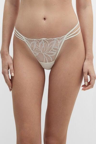 White My Forever Love Tulle Thong, Powder White, large image number 1
