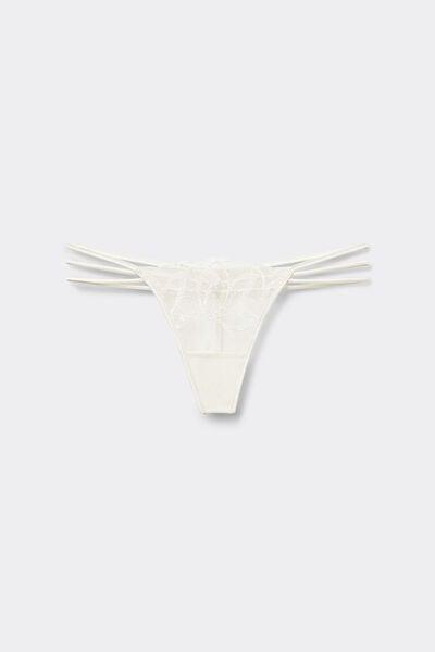 White My Forever Love Tulle Thong, Powder White, large image number 3