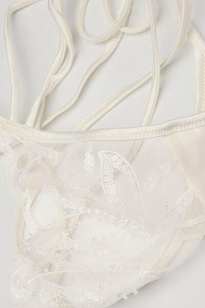 White My Forever Love Tulle Thong, Powder White, large image number 4