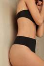 Intimissimi - BLACK High-Waisted Thong in Seamless Ultralight Microfibre