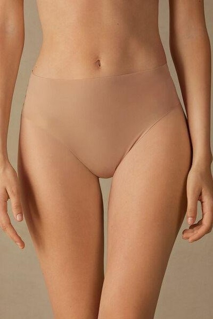 Intimissimi - Beige High-Waisted Thong Ultralight Microfibre