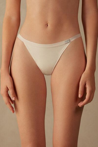 Intimissimi Pink Cotton Thong With Side Straps