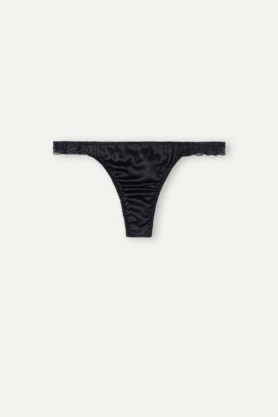 Black Silk And Lace G-String, , large image number 4