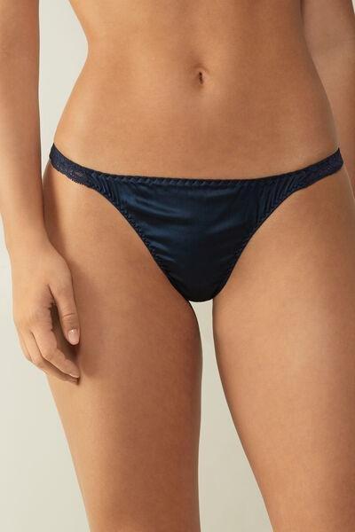 Blue Silk And Lace G-String, , large image number 0