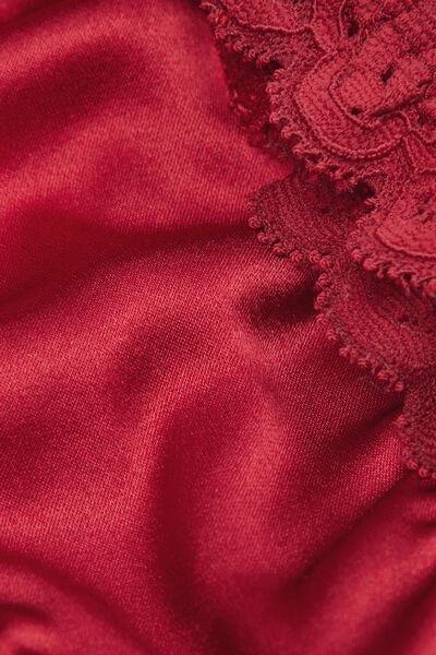 Red Side Embellished Silk And Lace G-String, Red, large image number 4