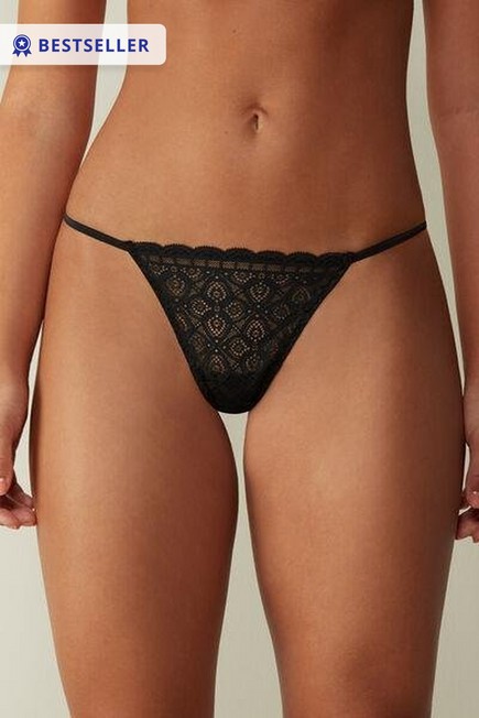 Intimissimi - Black Lace Side G-String, Women