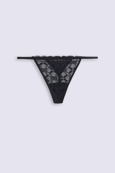 Black Lace Side G-String, Black, large image number 3