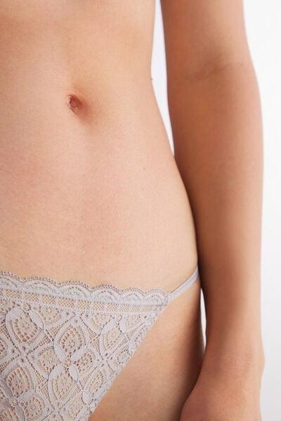 Grey Side Straps Lace Thong, 5601_347J, large image number 5