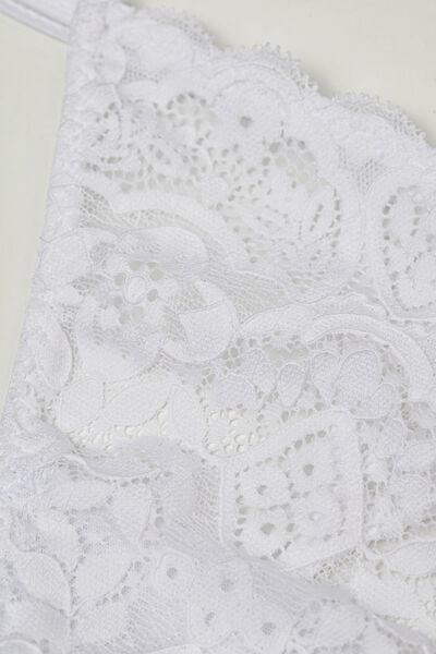 White Lace Thong With Side Straps, , large image number 3
