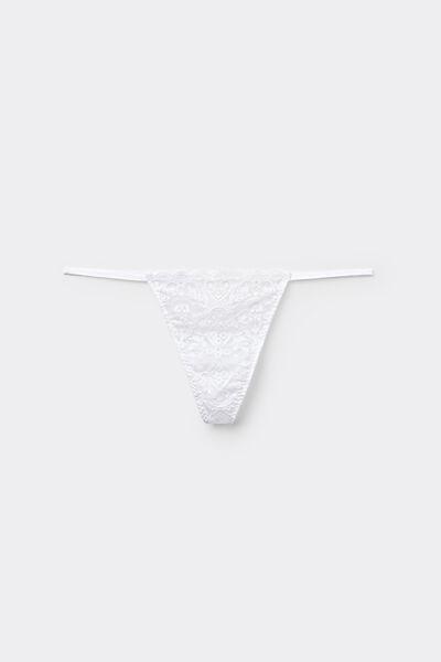 White Lace Thong With Side Straps, , large image number 4