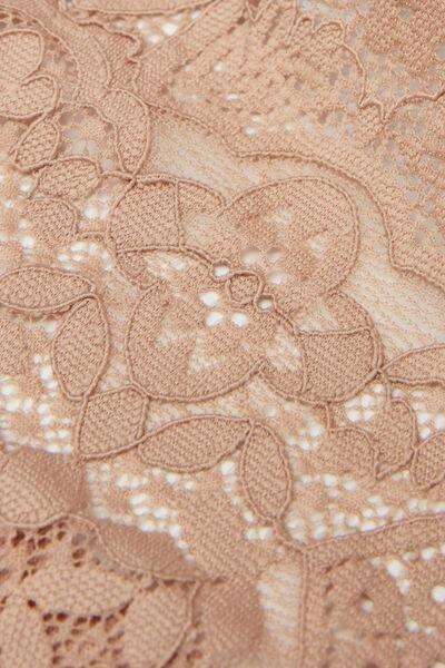 Beige Side Straps Lace Thong, , large image number 3