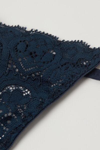 Blue Side Straps Lace Thong, , large image number 3