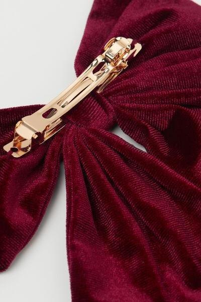 Maroon Bow Hair Clip, 5701_085Y, large image number 2